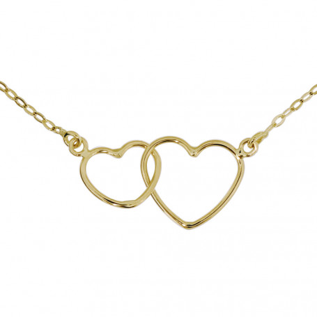 Halsband två ihopsatta hjärtan äkta guld 18 karat 5-10-0119 2,00 kr Hem