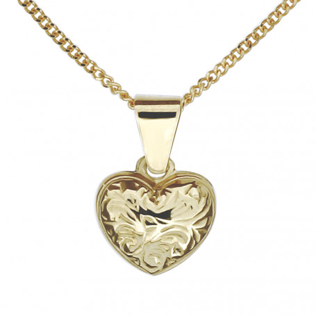 Halsband litet mönstrat guldhjärta äkta guld 18 karat 5-10-0124K 3,00 kr Hem