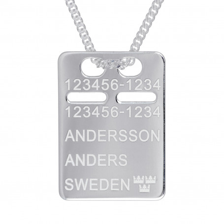 ID-bricka med pansarkedja äkta silver gravyr ingår 1-11-0043-2K 645,00 kr Hem