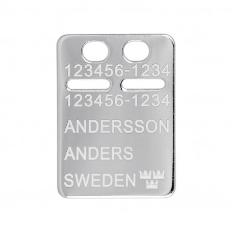 ID-bricka silver med gravyr 1-11-0043-1 399,00 kr Namnsmycken och gravyrsmycken