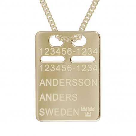 Halsband ID-bricka 16x22 mm och guldkedja äkta guld 18 karat 5-11-0043-1K 6,00 kr Hem