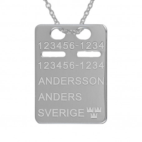ID-bricka silver med gravyr, kedja ingår 1-11-0044-1K 570,00 kr Halsband med gravyr