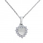 Silverhjärta med glitterstenar 1-10-0034  Halsband 36cm till 50cm 395,00 kr