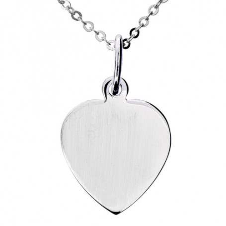 Blankt platt hjärta i äkta silver 1-11-0015  Halsband 36cm till 50cm 329,00 kr