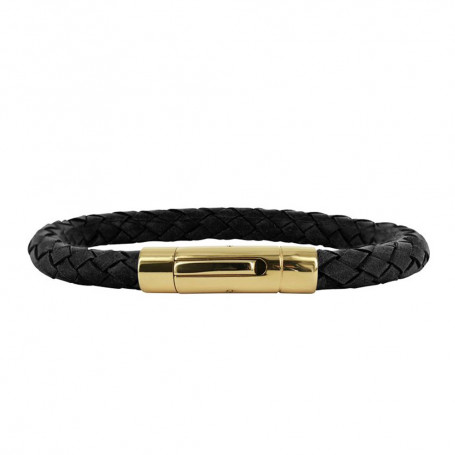 Arock Izar armband svart flätat läder med guldpläterat lås Izar armband svart/guld 599,00 kr Hem