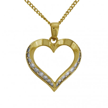 Guldhalsband med hjärta och kedja äkta guld 18 karat 5-10-0058K 6,00 kr Hem