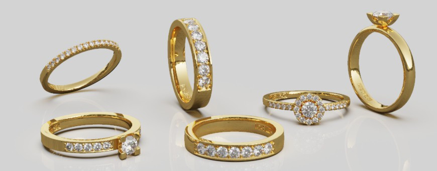 Diamantringar i guld från Dalecarlia Love Collection | Dala Guldsmide