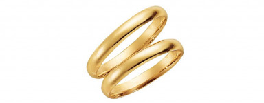Schalilns släta förlovningsringar och vigselringar i 9 karat guld